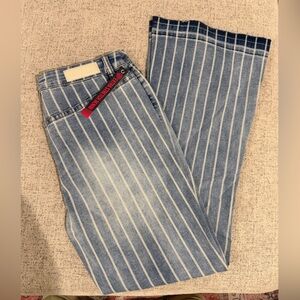 Rock & Roll Denim Blue Striped Trouser Jeans